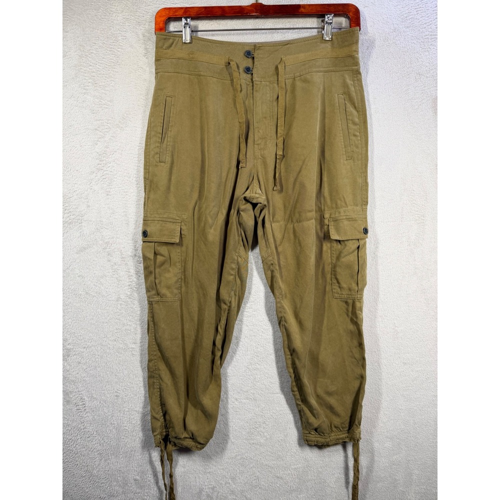 Sundance Cargo Pants Women P10 Brown Lyocell Utility Gorpcore Tapered Joggers